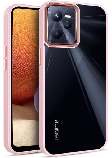 Realme C35 Kılıf Guard Kamera Korumalı Silikon Kılıf Rose Gold