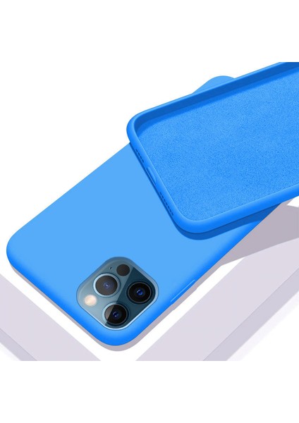 Apple iPhone 12 Pro Max Kılıf Lansman Silikon Kılıf Mavi