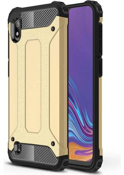 Samsung Galaxy A10 Kılıf Zırhlı Silikon Kılıf Gold