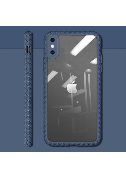 Apple iPhone Xs Max Kılıf Zebana Mild Silikon Kenar Kılıf Mavi