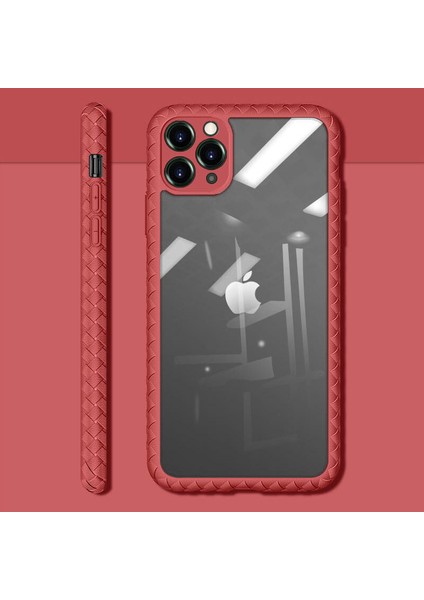 Apple iPhone 11 Pro Max Kılıf Zebana Mild Silikon Kenar Kılıf Kırmızı