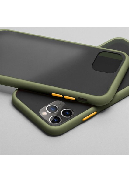 Apple iPhone 11 Pro Max Kılıf Zebana Stylish Silikon Kenar Kılıf Yeşil