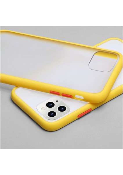 Apple iPhone 11 Pro Max Kılıf Zebana Stylish Silikon Kenar Kılıf Sarı