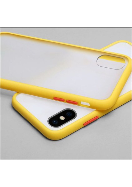 Apple iPhone Xs Max Kılıf Zebana Stylish Silikon Kenar Kılıf Sarı