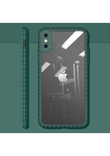 Apple iPhone Xs Max Kılıf Zebana Mild Silikon Kenar Kılıf Yeşil