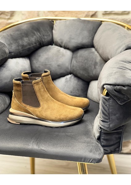 0376 Hakiki Deri Süet Taba Erkek Sneaker Bot