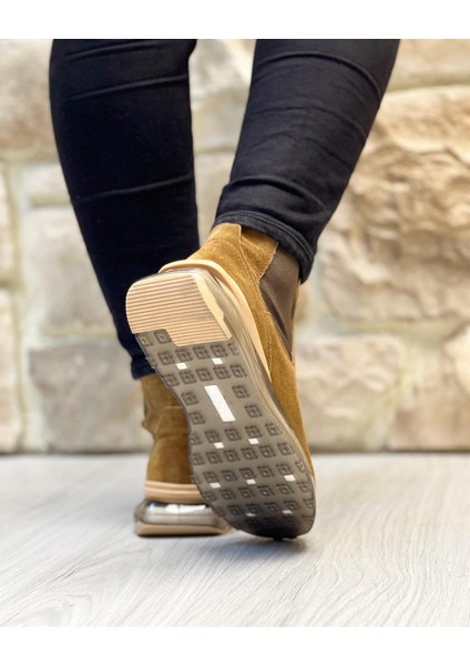 0376 Hakiki Deri Süet Taba Erkek Sneaker Bot