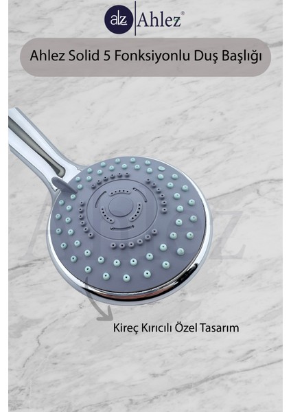 Solid 5 Fonksiyonlu Duş Başlığı + Banyo Pvc Spiral Hortum Duş Seti Duş Takımı modelleri