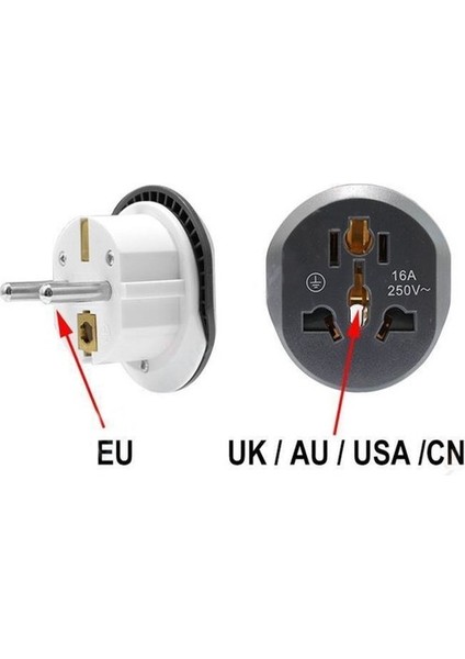 Umut Bilişim Universal Dişi Türk Erkek Fiş Dönüştürücü - Ülkeler Arası Fişi Dönüştürücü Adaptör