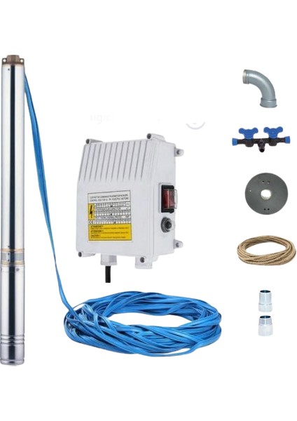 4sdm4/10 Dalgıç Pompa - 1 Hp -220V- 20 mt Kablolu - Panolu (55 Mss - 3,6 M³/h)