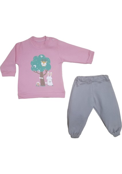 Pamuk Sweatshirt&pantolon Şişme Yelekli 3 Lü Kız Bebek Takımı