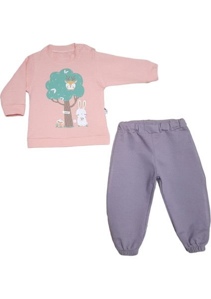 Bebedex's Kids Pamuk Sweatshirt&pantolon Şişme Yelekli 3 Lü Kız Bebek Takımı