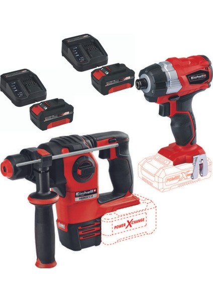 Herocco 18V Kırıcı Delici Te-Cı 18 Bl Vidalama 2X4.0AH Akülü Kömürsüz Set