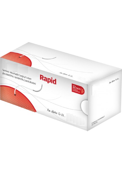Pgla Cerrahi Hızlı Emilebilir Iplik Rapid 2/0 Ters Keskin Iğneli 3/8 Pga 24 Adet