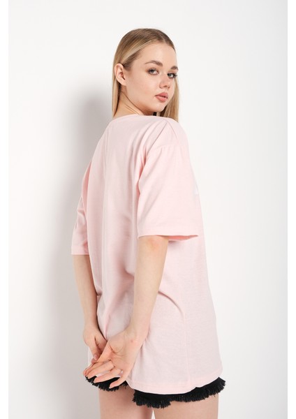 Kadın Happıness Baskılı Oversize Tshirt indirimleri