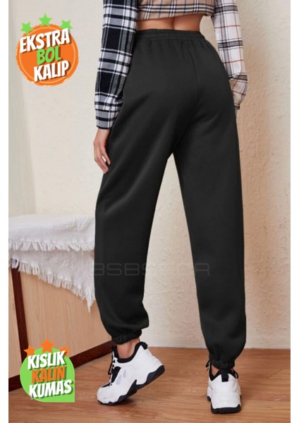 Kalın Şardonlu Kışlık Salaş Oversize Eşofman Altı Jogger 3 Iplik fiyatları