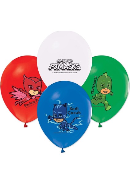 Çıtı Pıtı Store 10 Adet Pijamaskeliler Balonu Pj Masks Helyumla Uçan Balonları