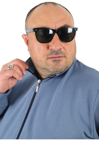 Mocgrande Büyük Beden Basic Mevsimlik Fermuarlı Sweatshirt 22750 Mavı fiyatları