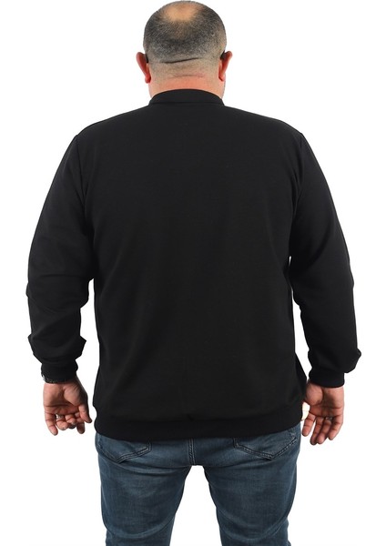 Mocgrande Büyük Beden Basic Mevsimlik Fermuarlı Sweatshirt 22750 Siyah modelleri