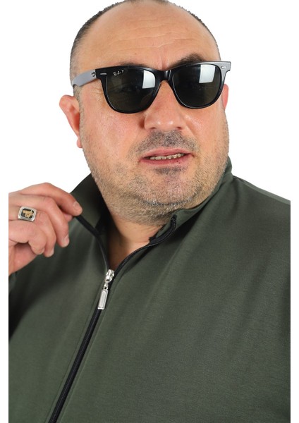 Mocgrande Büyük Beden Basic Mevsimlik Fermuarlı Sweatshirt 22750 Hakı fiyatları