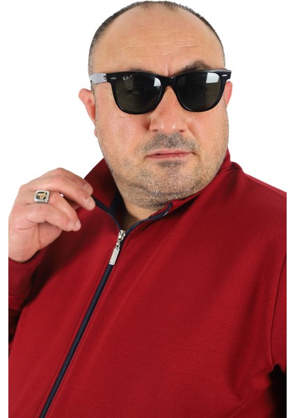 Mocgrande Büyük Beden Basic Mevsimlik Fermuarlı Sweatshirt 22750 Bordo fiyatları