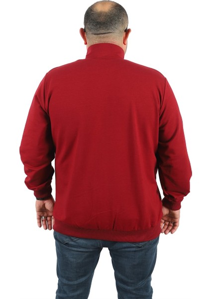 Mocgrande Büyük Beden Basic Mevsimlik Fermuarlı Sweatshirt 22750 Bordo modelleri