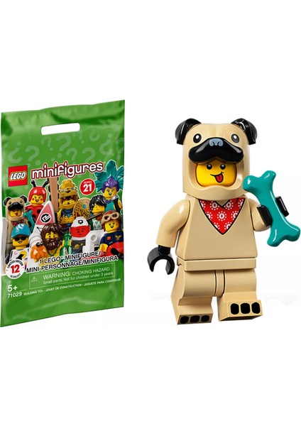 71029 Minifigür Seri 21 5 - Pug Costume Guy Minifigür