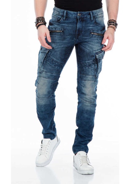 CD369 Live Fast Erkek Motorcu Tarzı Mavi Kargo Jeans modelleri
