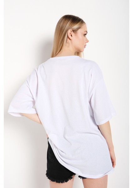 Interpol Baskılı Oversize Kadın T-Shirt indirimleri