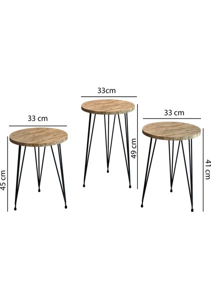 3'lü Zigon Sehpa Yuvarlak Model Zigon Sehpa Metal Tel Ayak modelleri