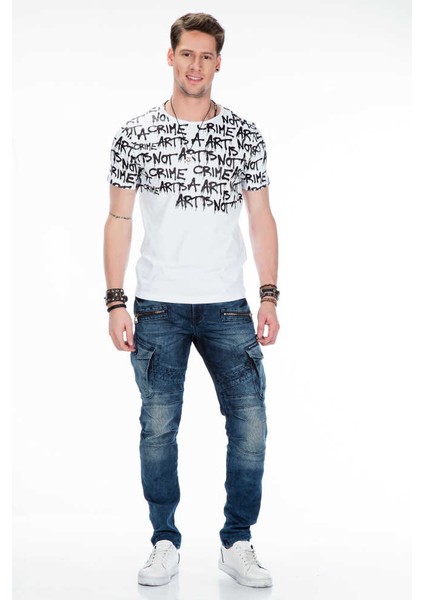 CD369 Live Fast Erkek Motorcu Tarzı Mavi Kargo Jeans indirimleri