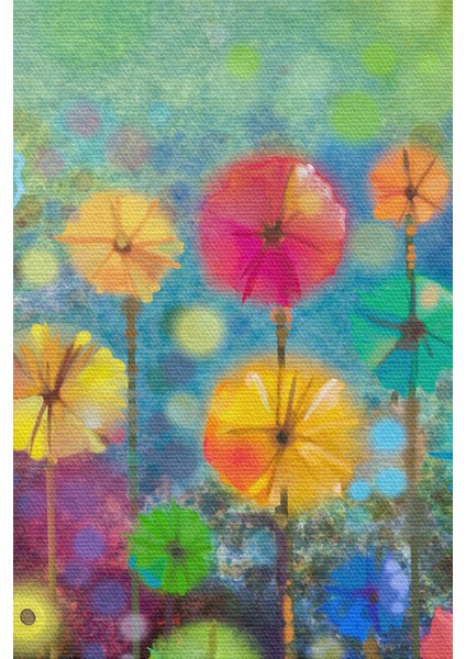 Soyut Çiçekler Suluboya Görünüm Dekoratif Kanvas Duvar Tablosu modelleri