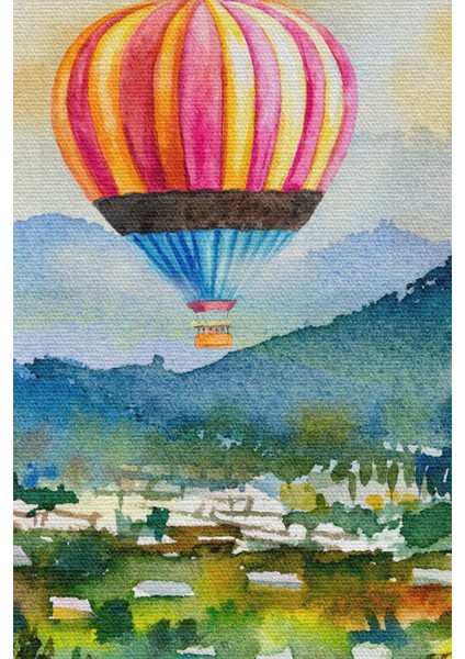 Kapadokya Hava Balonları Yağlıboya Görünüm Dekoratif Kanvas Duvar Tablosu modelleri