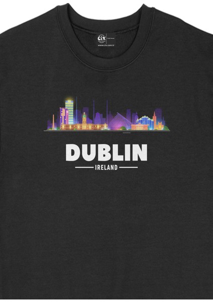 Dublin Irlanda Manzaralı Siyah Sweatshirt fiyatları