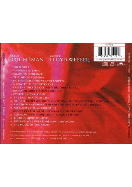 Sarah Brightman – Surrender: The Unexpected Songs CD