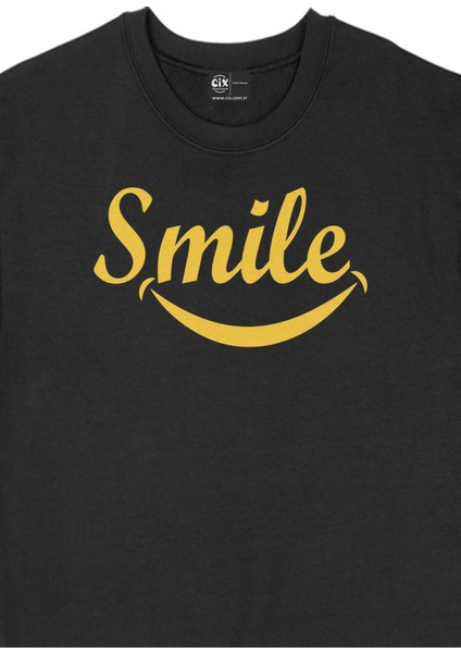 Smile Gülümse Siyah Sweatshirt