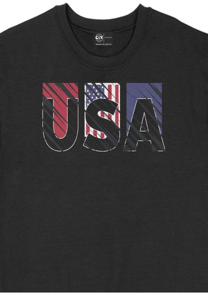 Usa Amerika Tasarım Siyah Sweatshirt fiyatları