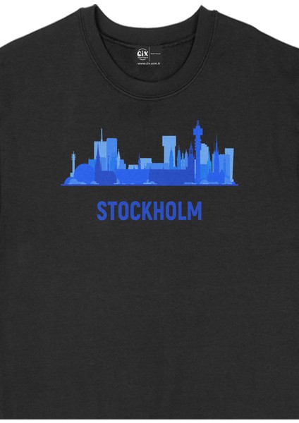 Stockholm Manzaralı Siyah Sweatshirt fiyatları