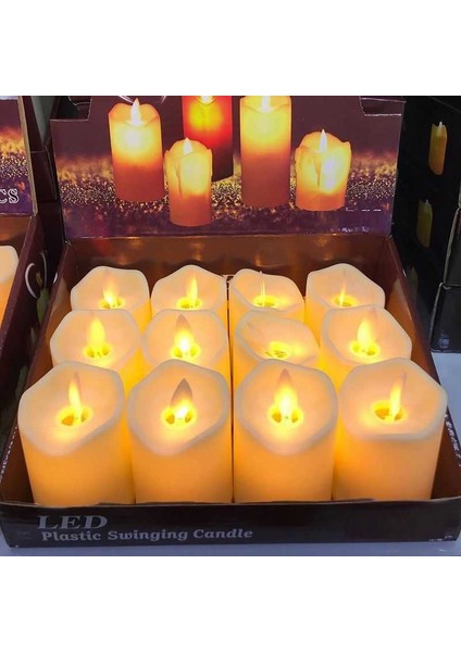 6 Adet LED Işıklı Mum Titrek Sallanan Mum Işıklı Mum LED Mum Pilli Mum LED Light Candles Işıklı Yılbaşı Mumları