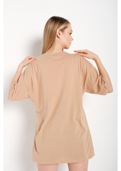 Kadın Oversize Wordless Baskılı T-Shirt indirimleri