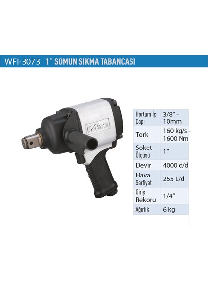 Somun Sıkma Tabancası 1'' 4000D/D WFI3073