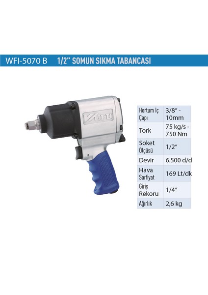 Somun Sıkma Tabancası 1/2'' 6500 D/d WFI5070