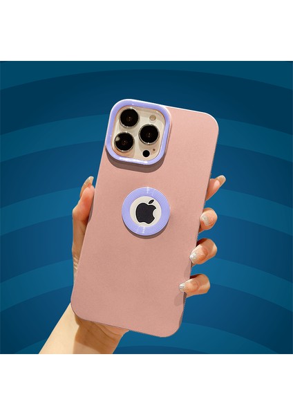 Apple iPhone 12 Pro Max Kılıf Zebana Candy Silikon Kılıf Pembe+Lila