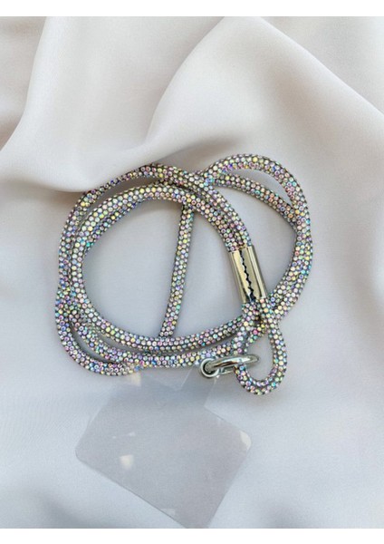 Swarovski Taşlı Janjanlı Telefon Çapraz Boyun Askısı