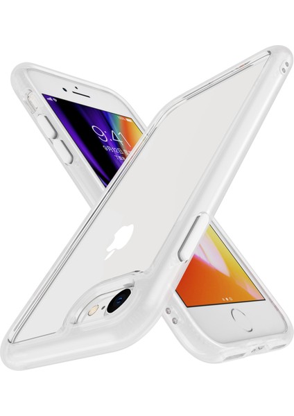 Apple Iphone 6/6s / 7/8 Için 4.7 Inç / Se (2020) / (2022) 9h Sertlik Temperli Cam + Mat Tpu Çerçeve Telefon Kasası Damla Geçirmez Şeffaf Kapak (Yurt Dışından)