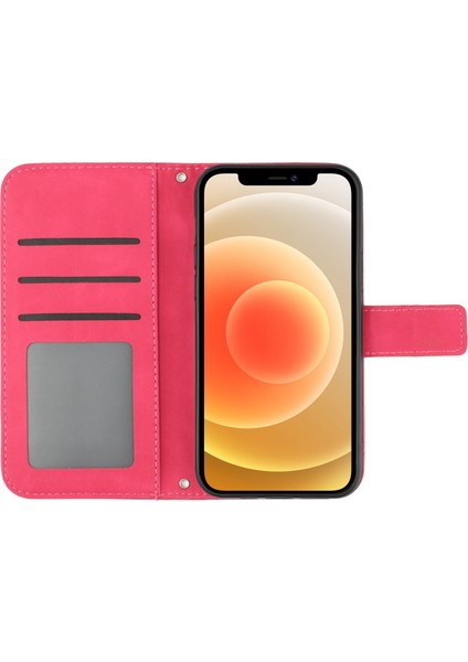 Apple Iphone 12 Mini 5.4 Inç HT04 Basılı Ayçiçeği Pu Deri Deri Touch Telefon Kılıfı Manyetik Kapatma Cüzdan Stand Kapağı Omuz Kayışı (Yurt Dışından)