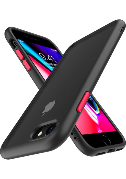 Apple Iphone 6/6s / 7/8 Için 4.7 Inç / Se (2020) / (2022) 9h Sertlik Temperli Cam + Mat Tpu Çerçeve Telefon Kasası Damla Geçirmez Şeffaf Kapak (Yurt Dışından)