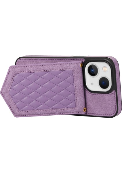 Apple Iphone 13 6.1 Inç Için Basılı Eşkenar Eşya Mizamı Kickstand Kasa Pu Deri Kaplı Tpu Kart Yuvası Rfıd Engelleme Telefon Kapağı Omuz Kayışı Ile (Yurt Dışından) indirimleri