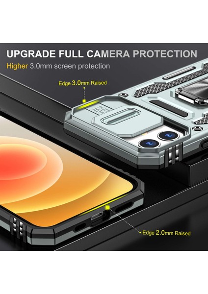 Apple Iphone 11 Için Zırh Serisi 6.1 Inç Önleme Önleyici Telefon Kılıf Kickstand Pc + Tpu Koruyucu Arka Kapak Slayt Kamera Kapağı (Yurt Dışından) modelleri