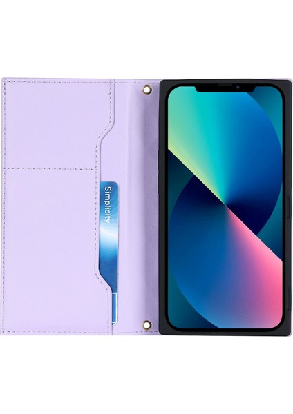 Apple Iphone 12 Pro 6.1 Inç / 12 6.1 Inç Için Anti-Damla Telefon Kapağı, Rhombus Baskılı Telefon Kasası Pu Deri Fermuar Cep Cüzdan Standı Omuz Kayışı Ile (Yurt Dışından) modelleri